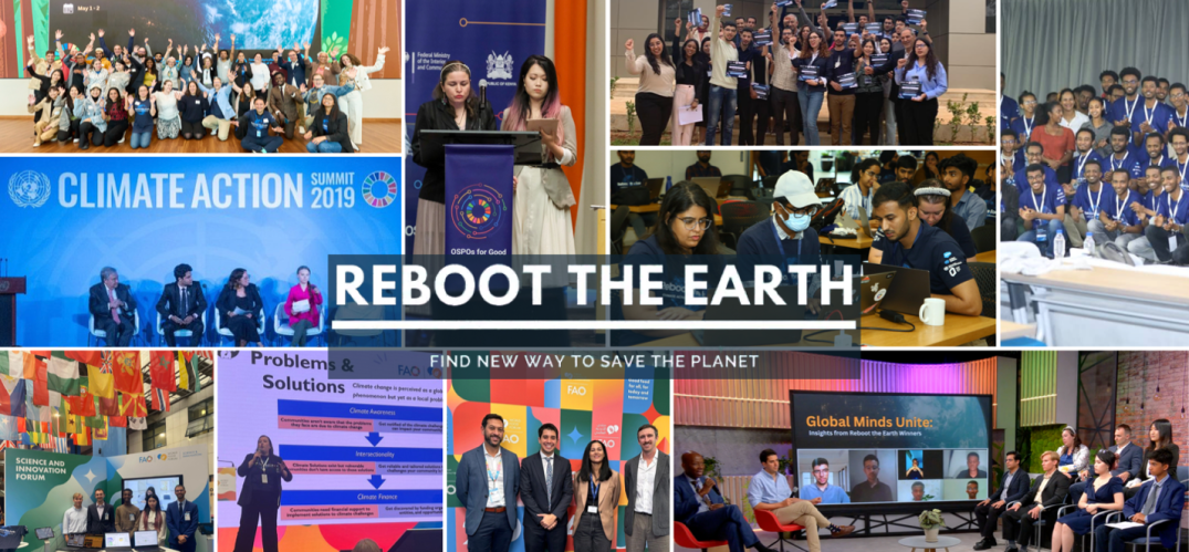 Reboot the Earth banner image collage
