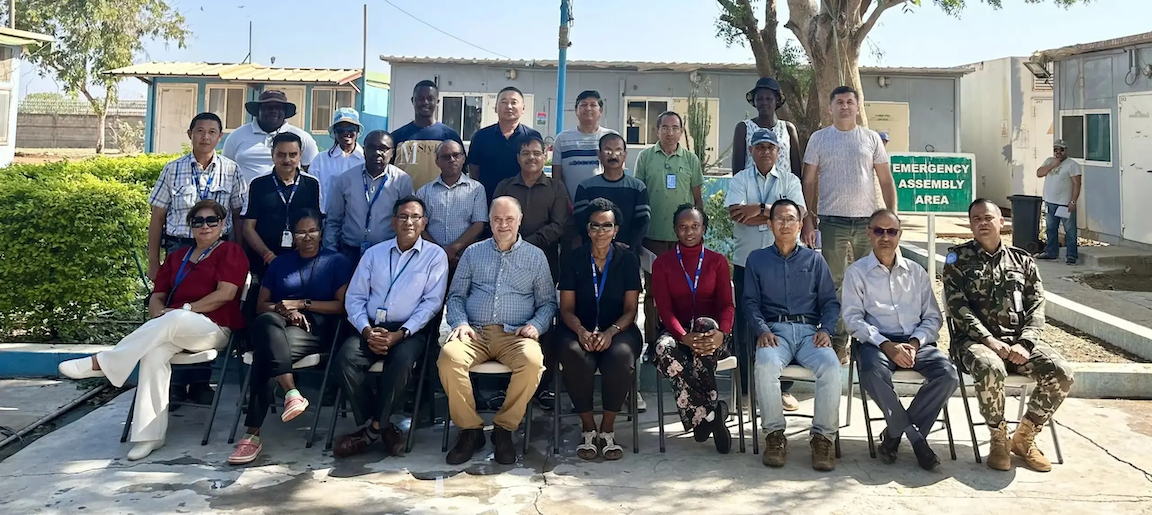 A group picture with the UNCAP team, FTS team, and service Chiefs in Abyei/UNISFA.